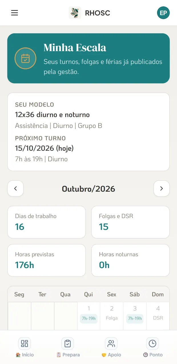 Minha Escala no celular